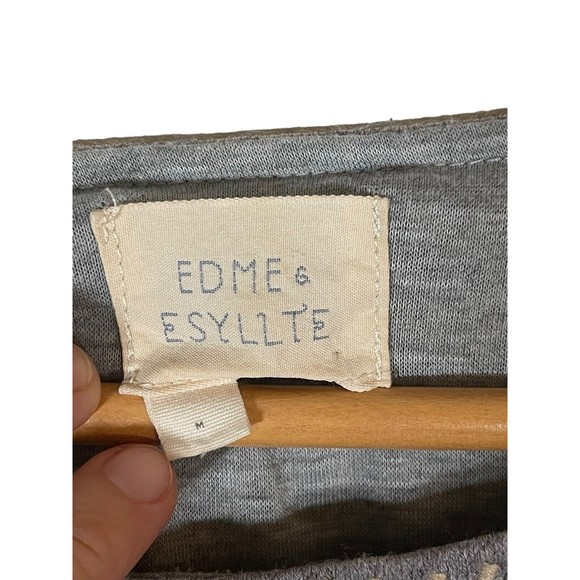 Edme & Esyllte Knit Dress Women's Size Medium Gray‎ Embroidered Pullover - Picture 2 of 7